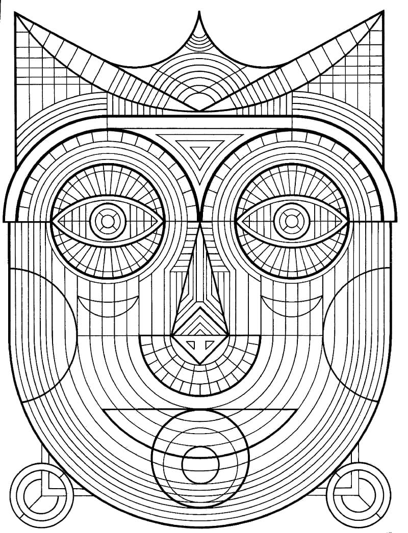 Dessin de masque africain gratuit coloring page