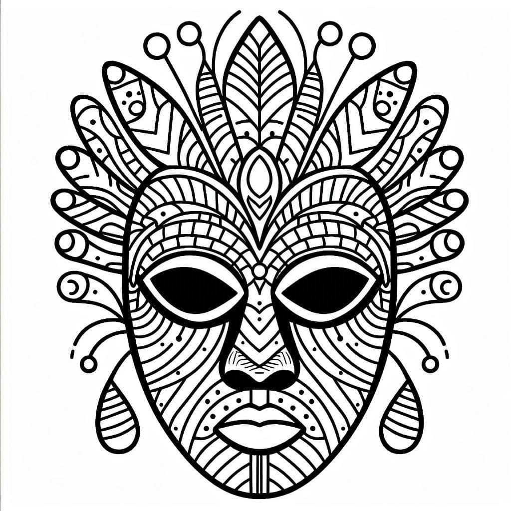 Dessin de masque africain coloring page