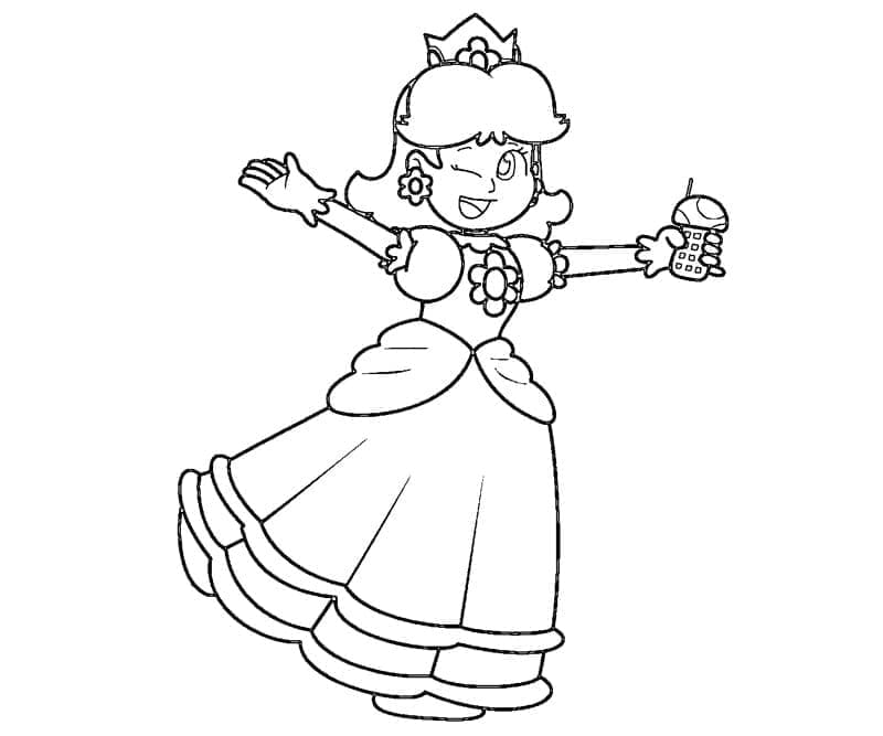 Coloriage Dessin de Princesse Daisy Gratuit