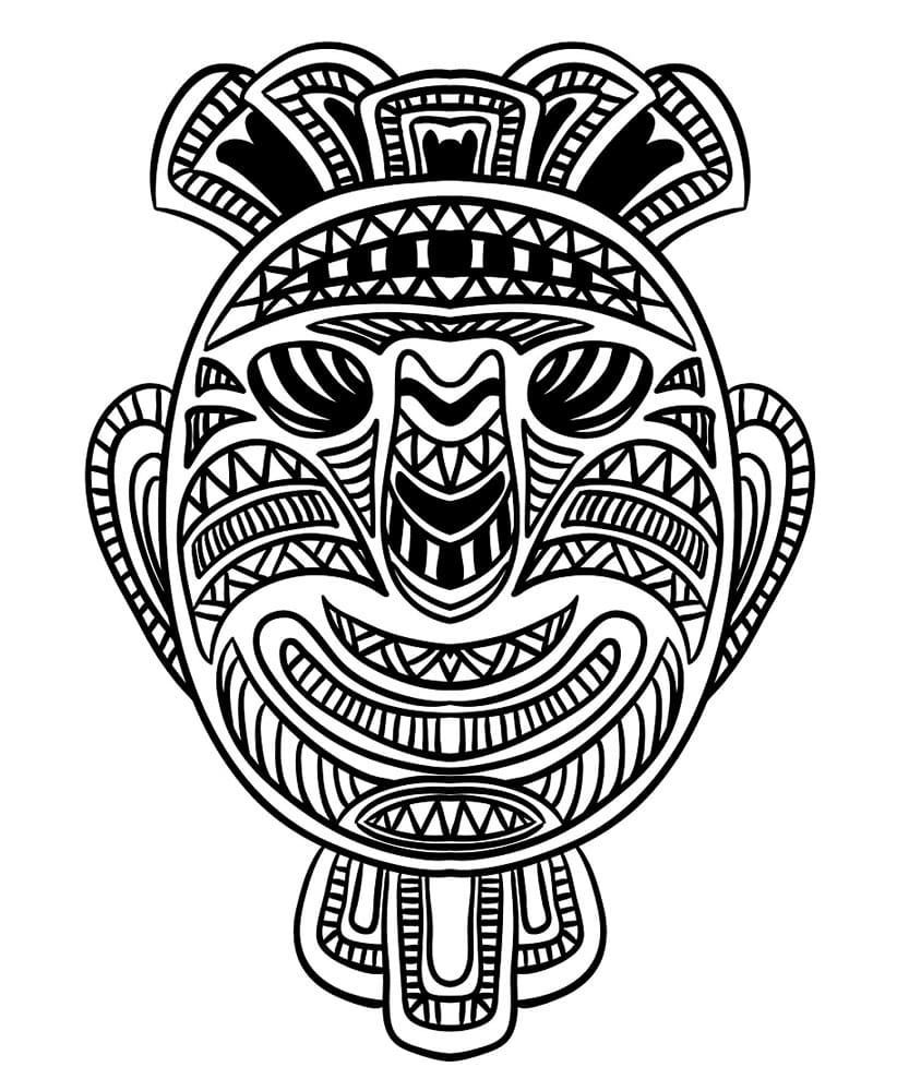 Dessin gratuit de masque africain coloring page