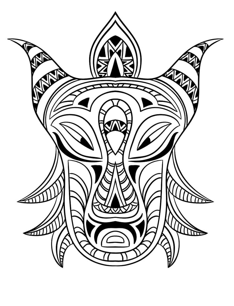 Joli masque africain coloring page