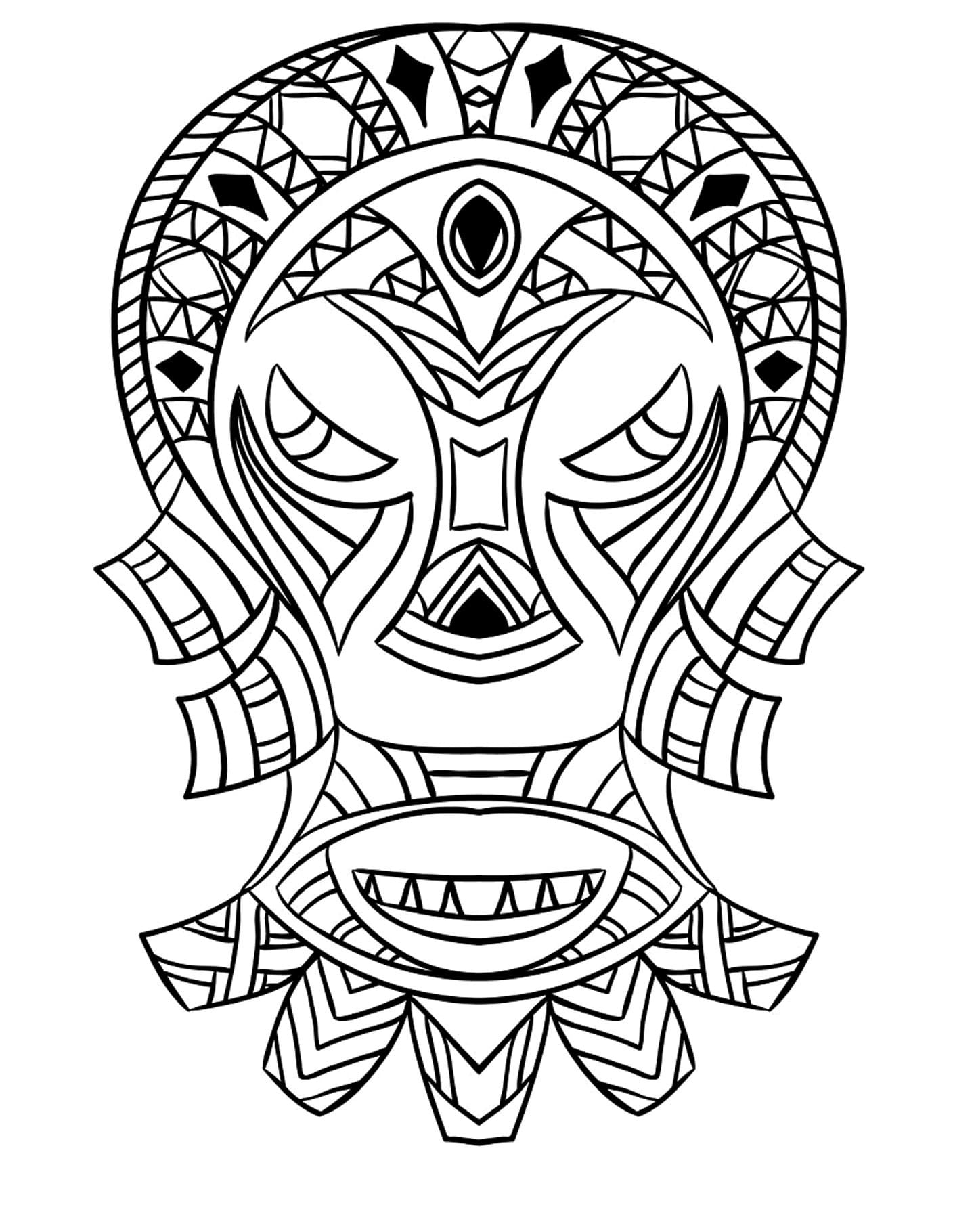 Coloriage Magnifique masque africain