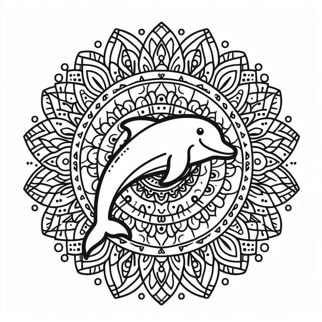 Coloriage Mandala Dauphin Imprimable Pour Adulte