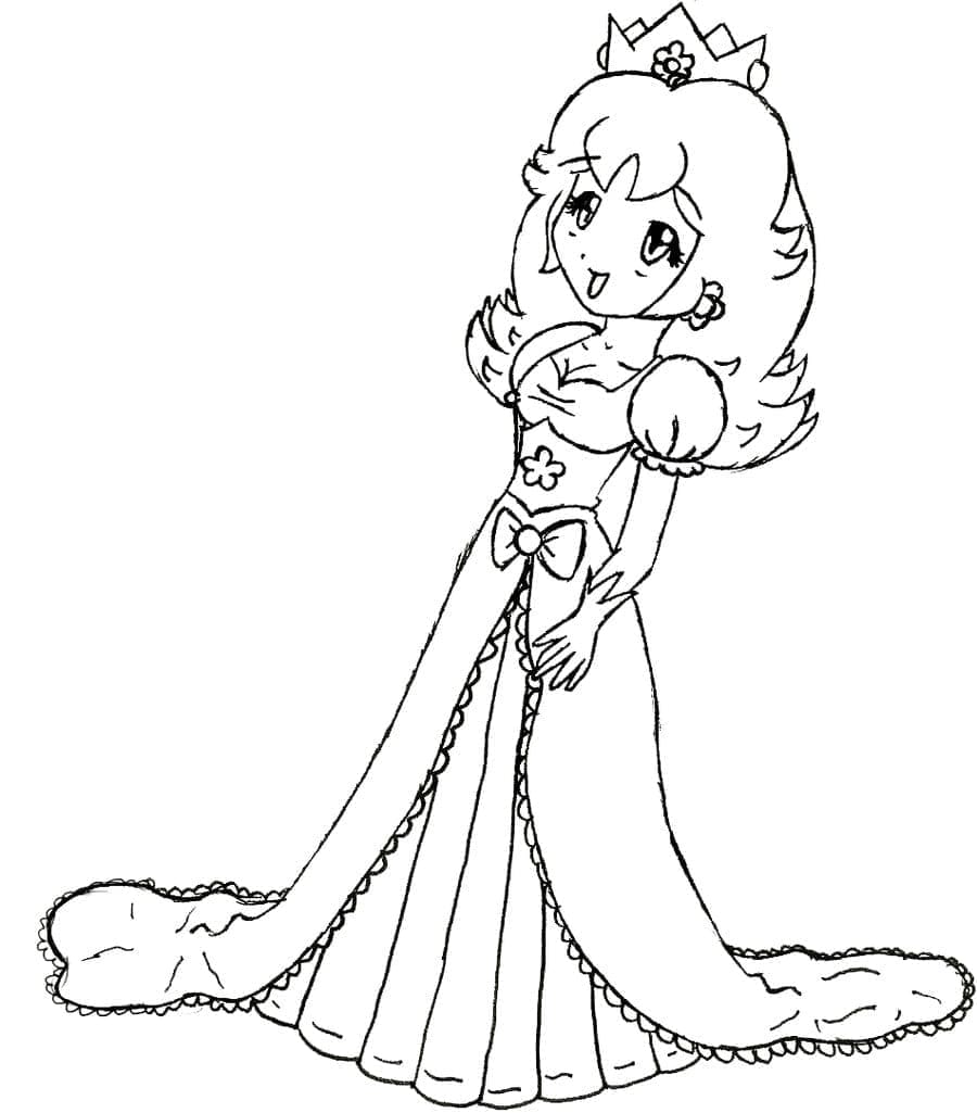 Coloriage Mario Bros Princesse Daisy