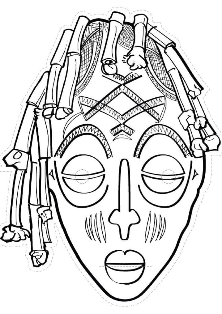 Coloriage Masque africain 10