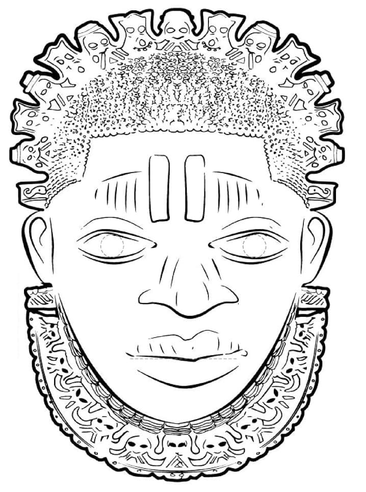 Masque africain 11 coloring page