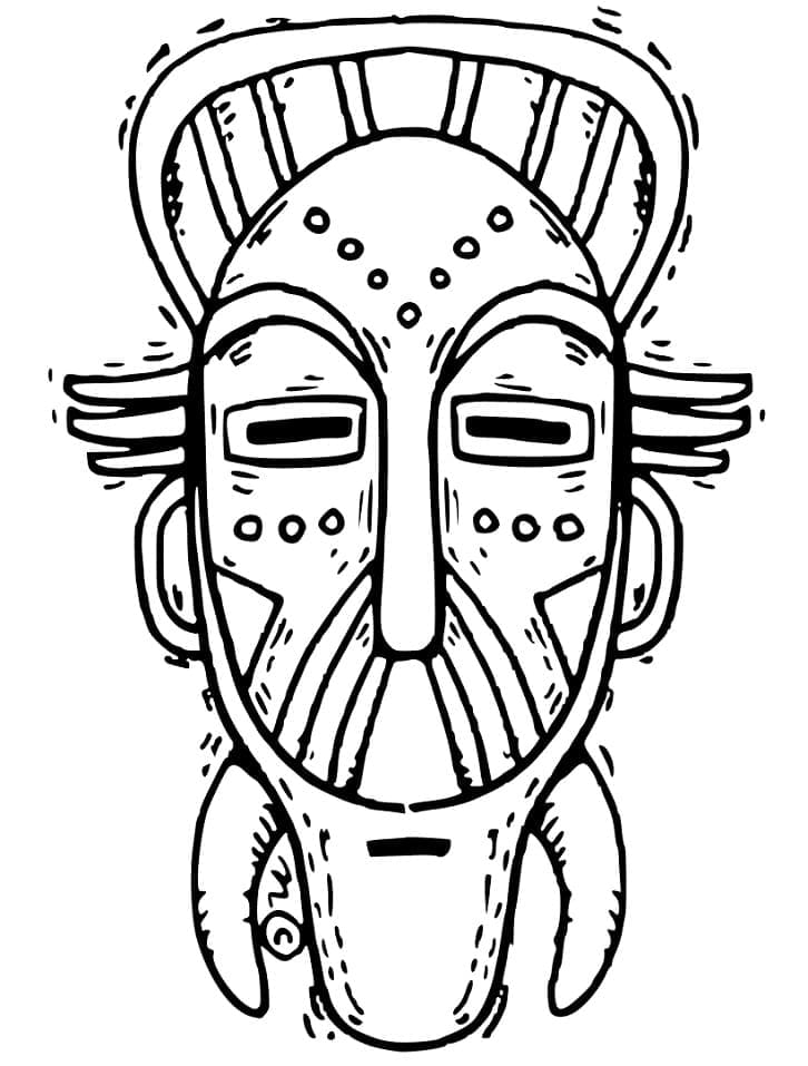 Masque africain 12 coloring page