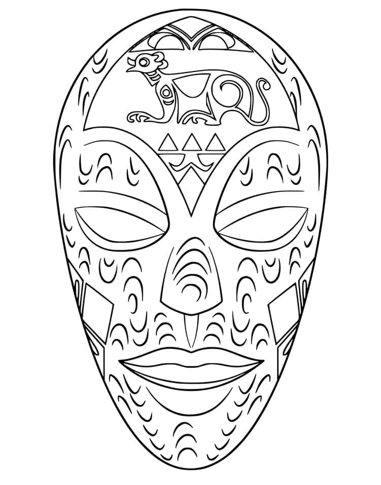 Coloriage Masque africain 3