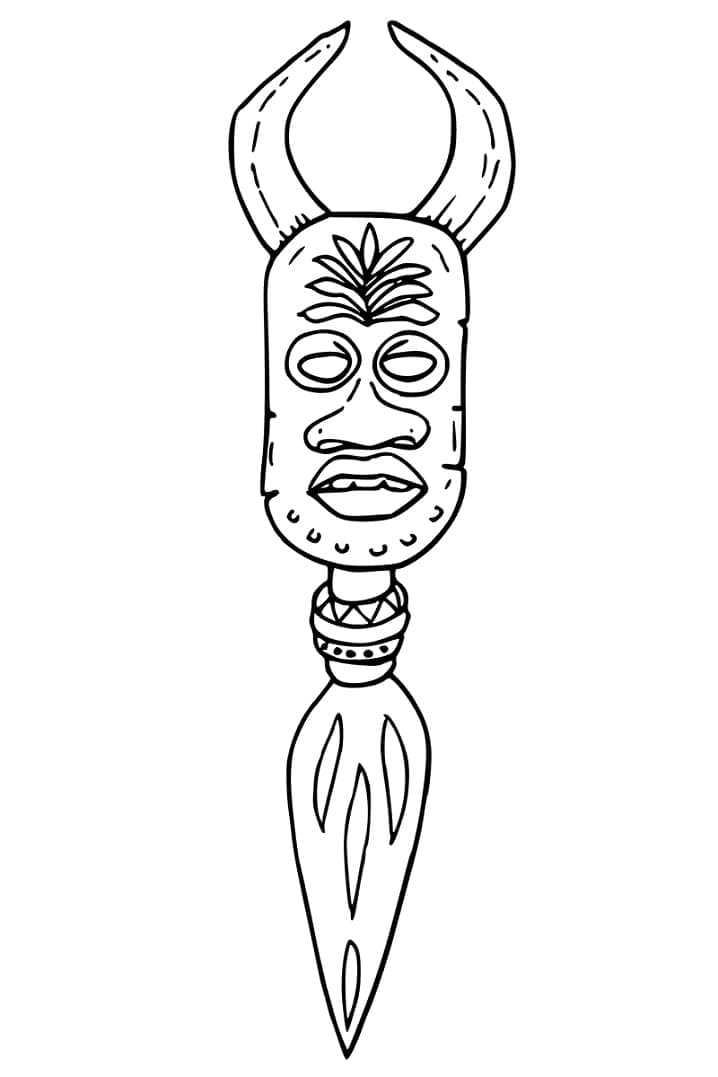 Masque africain 4 coloring page