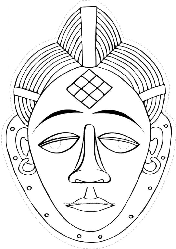 Masque africain 7 coloring page