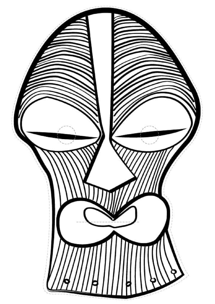 Masque africain 8 coloring page