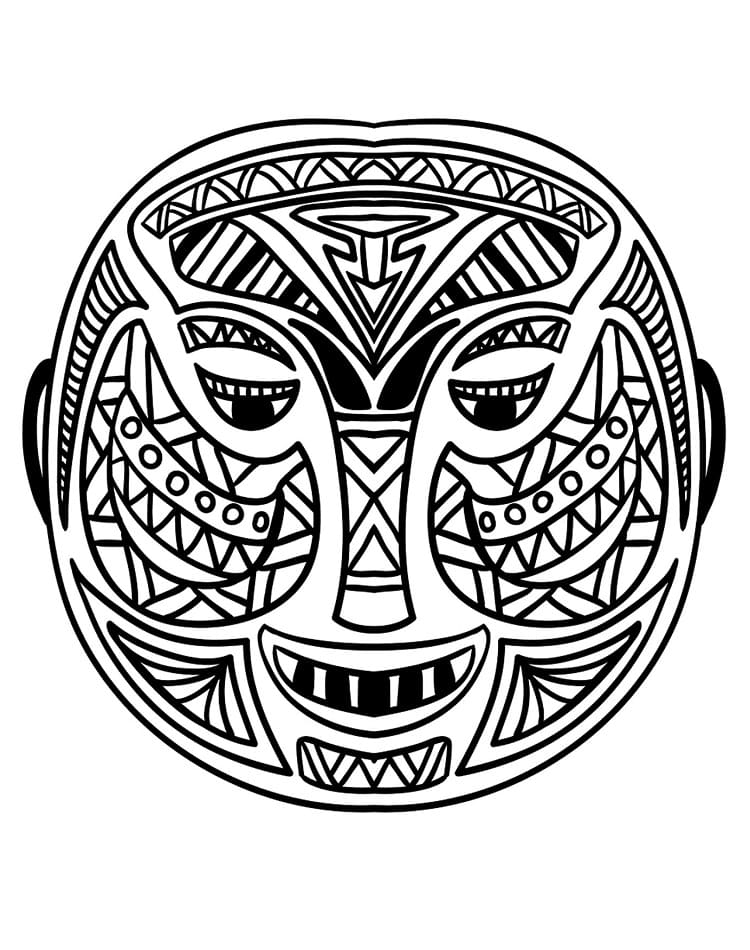 Masque africain étonnant coloring page