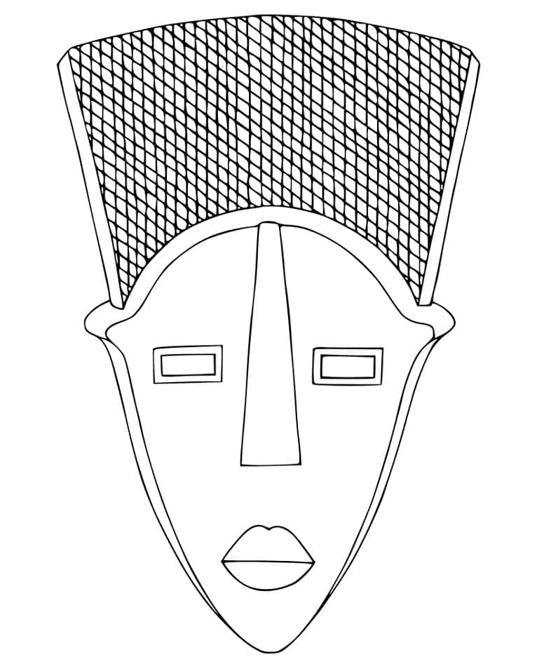 Coloriage Masque africain facile