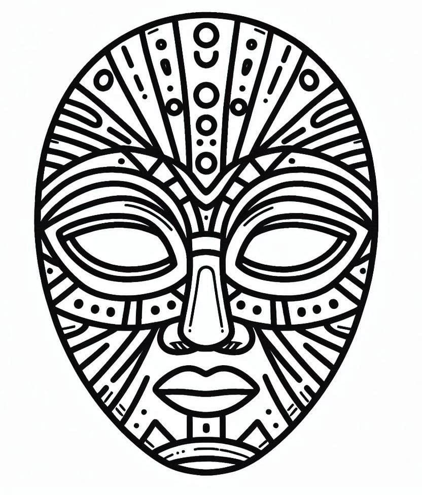 Masque africain gratuit pour les enfants coloring page