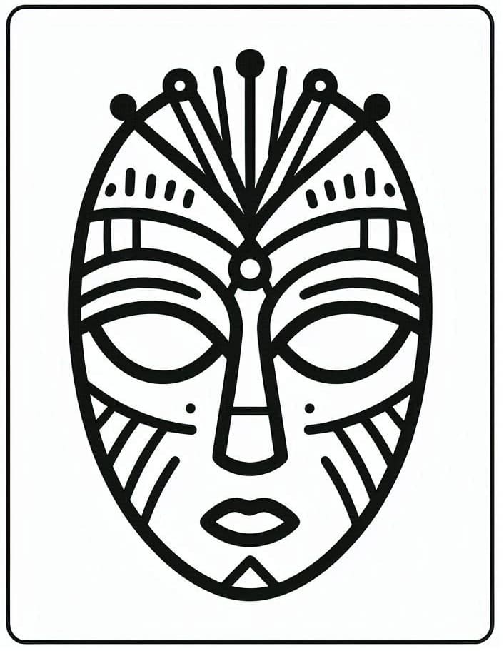 Coloriage Masque africain gratuit