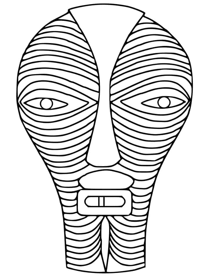 Masque africain imprimable pour enfants coloring page