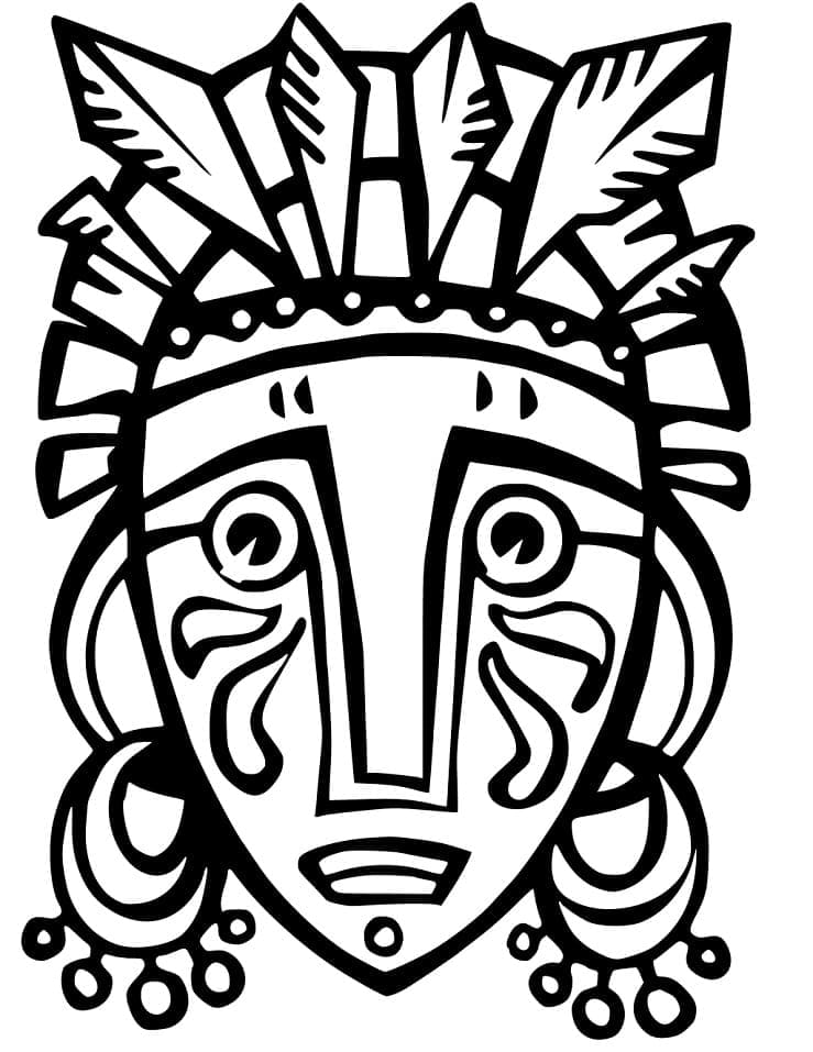 Masque africain imprimable coloring page