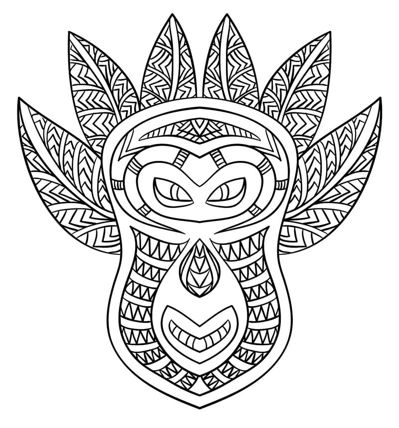 Masque africain parfait coloring page