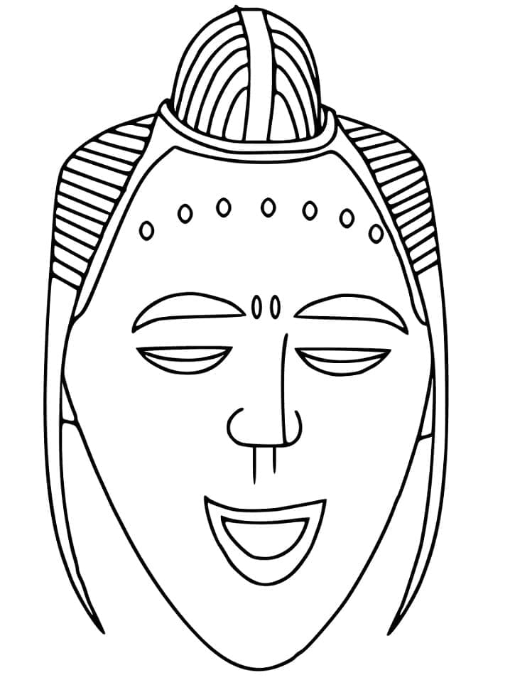 Masque africain pour enfants coloring page