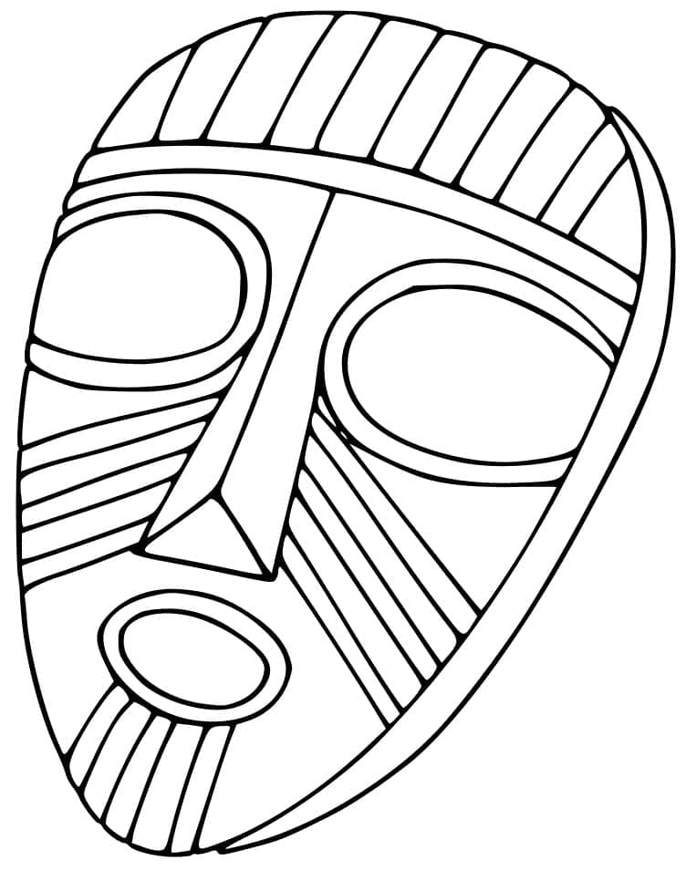 Masque africain pour les enfants de 2 ans coloring page