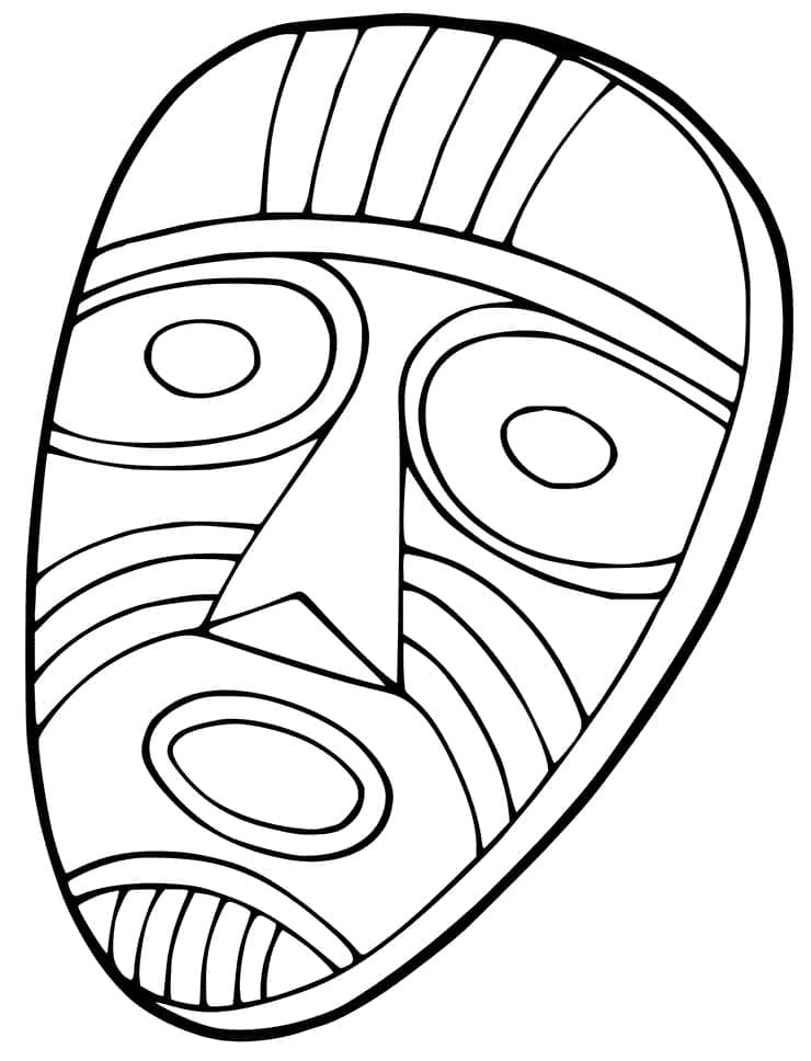 Masque africain pour les enfants de 3 ans coloring page