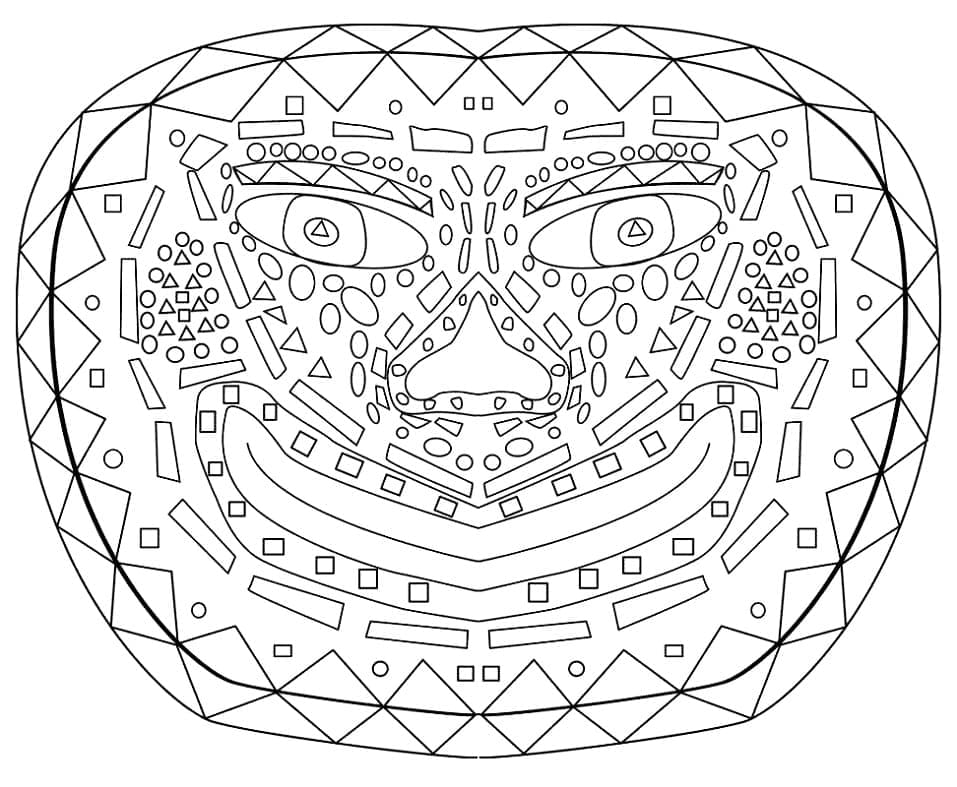 Coloriage Masque africain pour les enfants de 4 ans