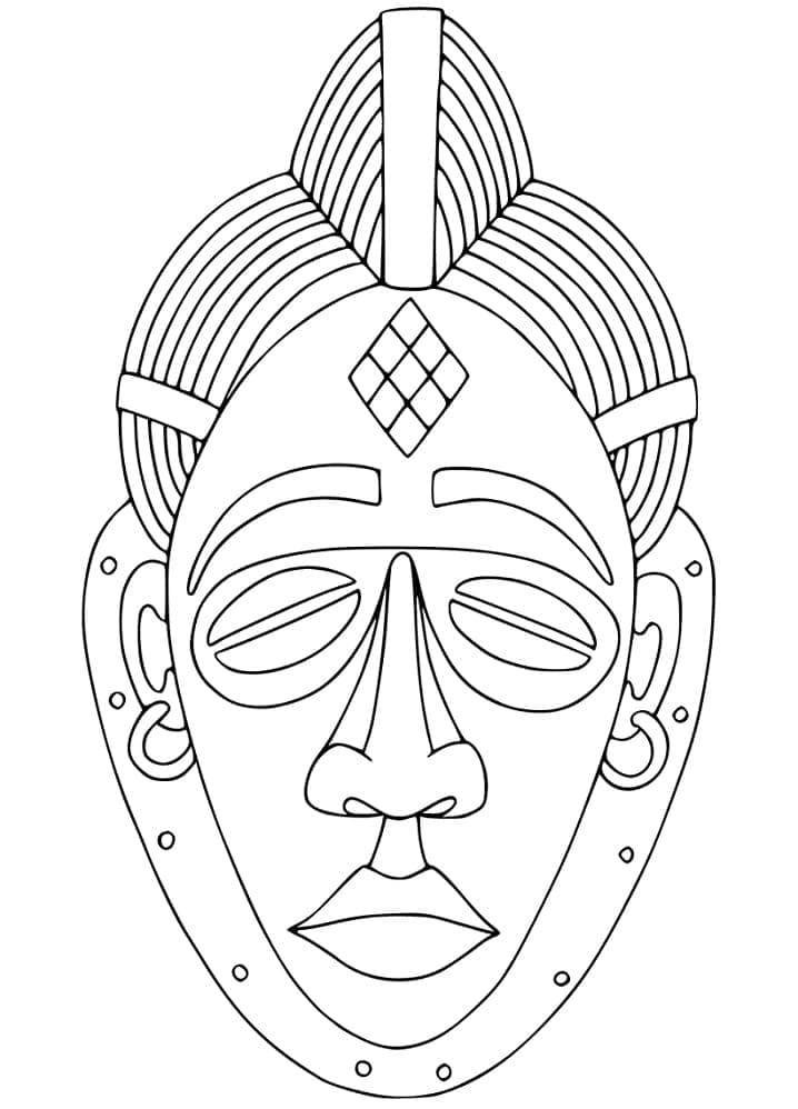 Masque africain pour les enfants de 5 ans coloring page