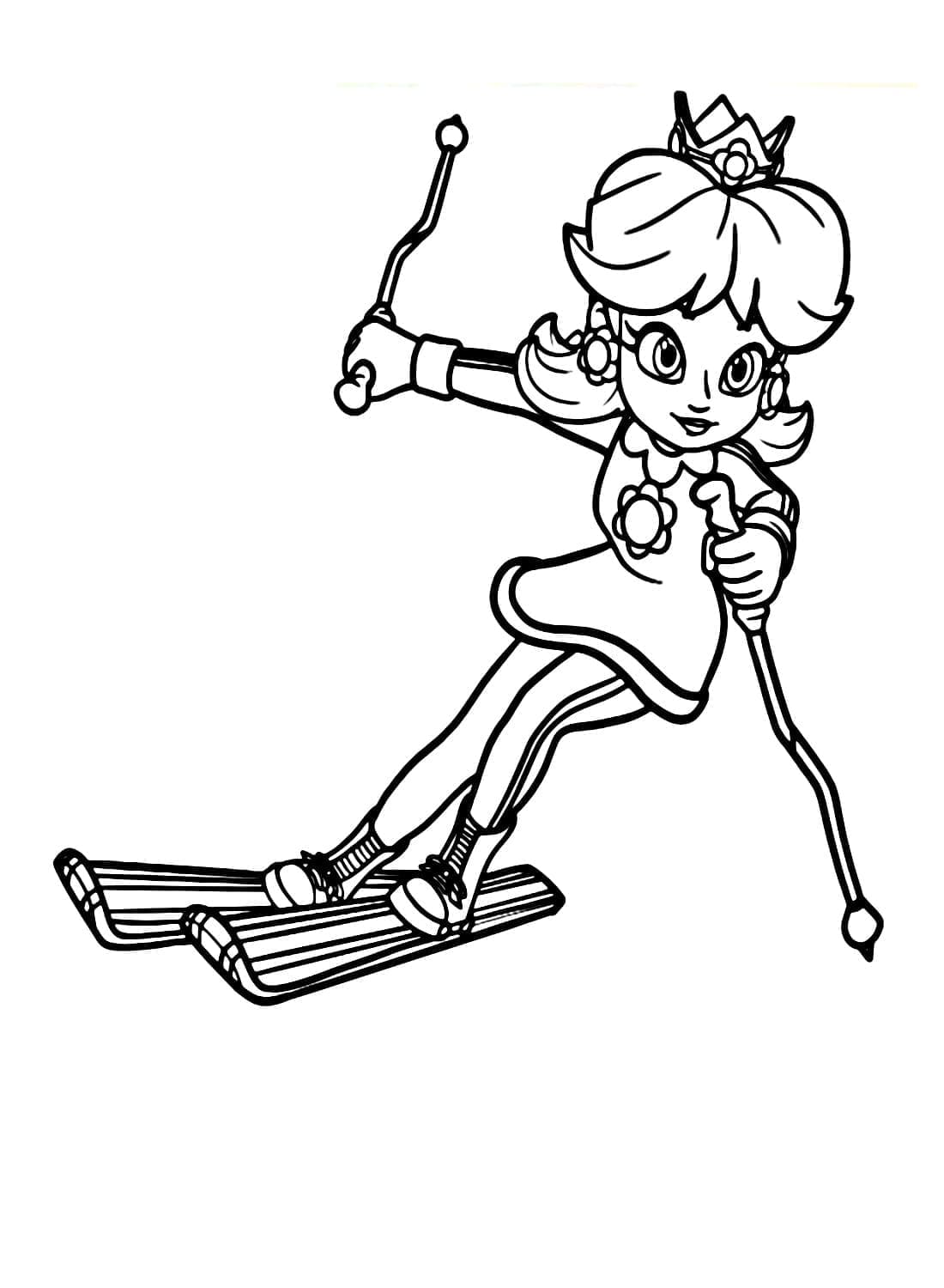 Coloriage Nintendo Princesse Daisy