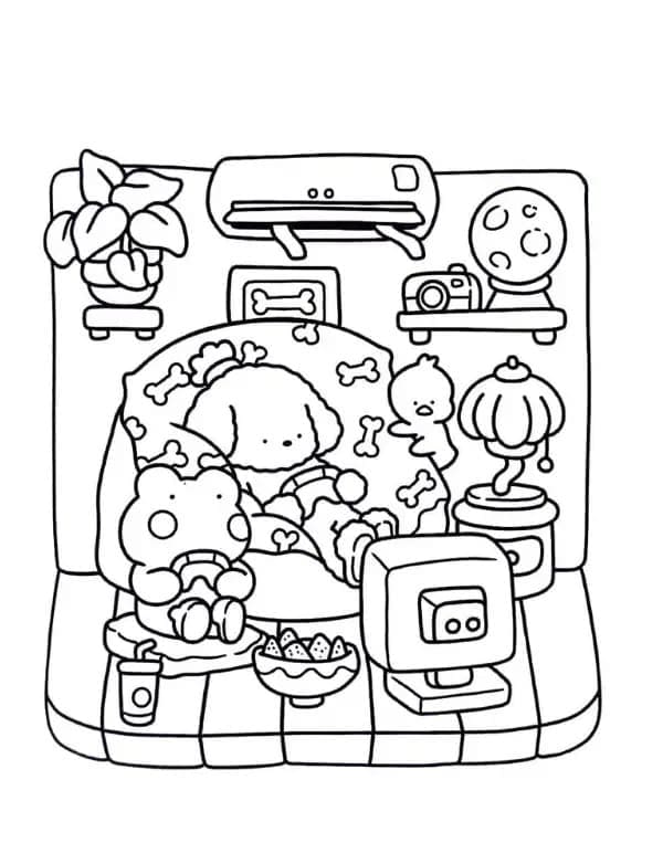 Coloriage Peinture de Cozy Friends