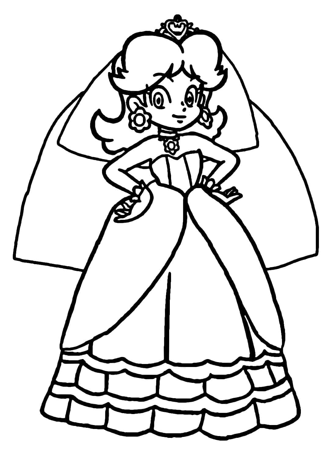 Coloriage Princesse Daisy dans Mario