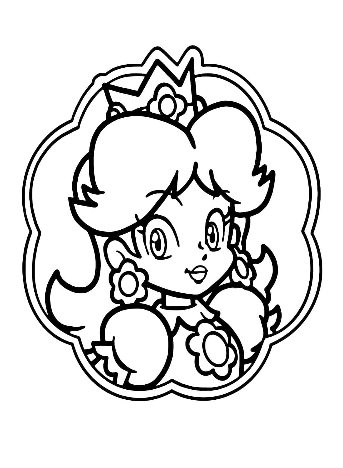 Coloriage Princesse Daisy dans Super Mario