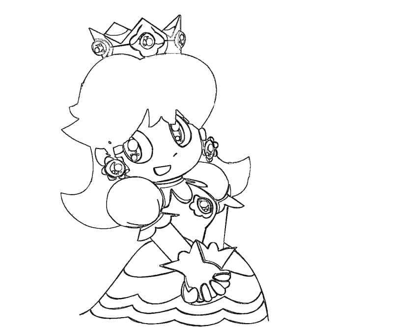 Coloriage Princesse Daisy de Mario Bros