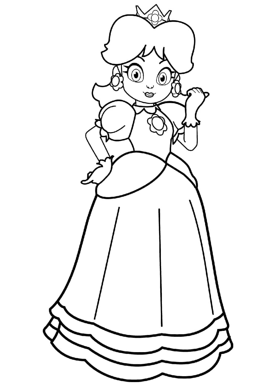 Coloriage Princesse Daisy Gratuit Pour les Enfants