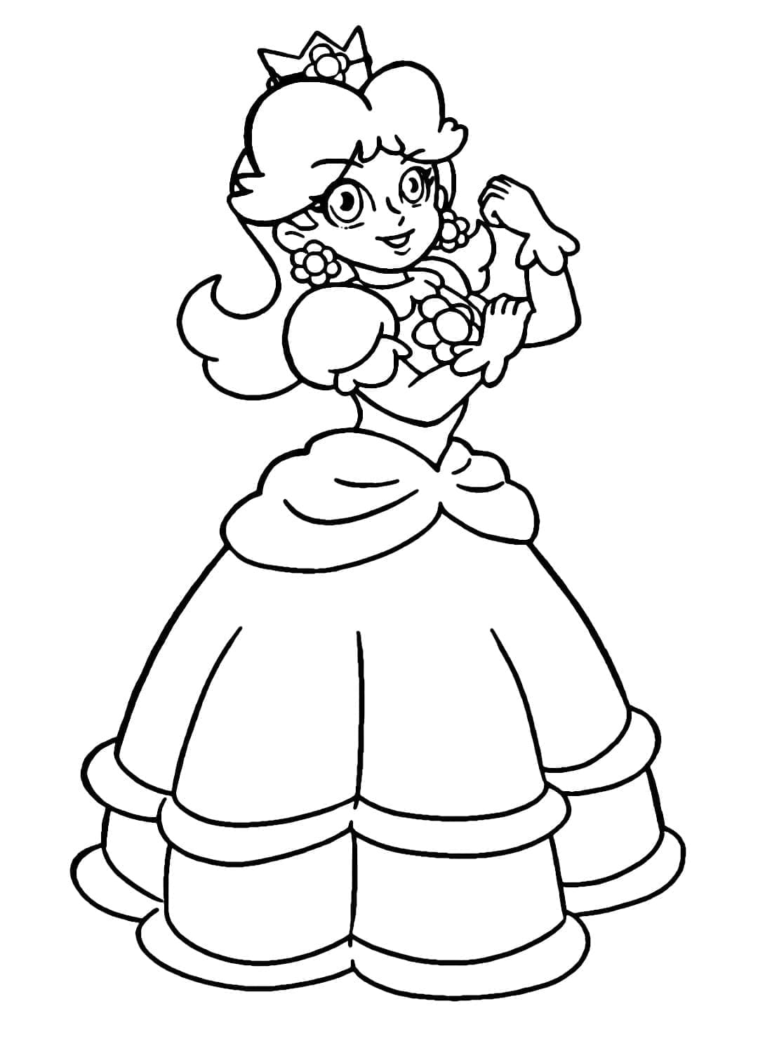 Coloriage Princesse Daisy Heureuse