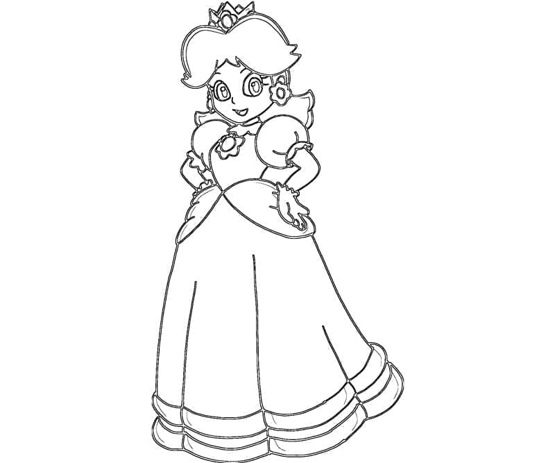 Coloriage Princesse Daisy Imprimable Pour Enfants