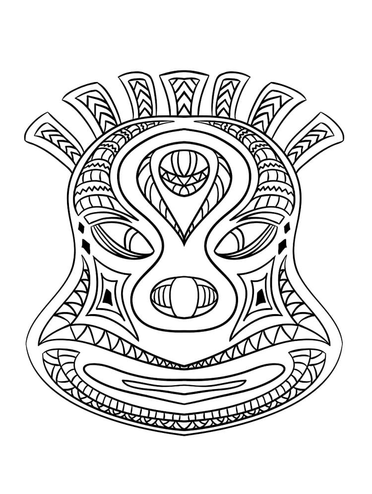 Superbe masque africain coloring page