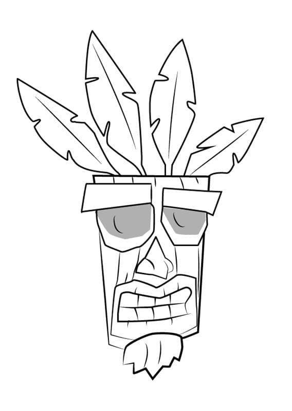 Coloriage Aku Aku de Crash Bandicoot
