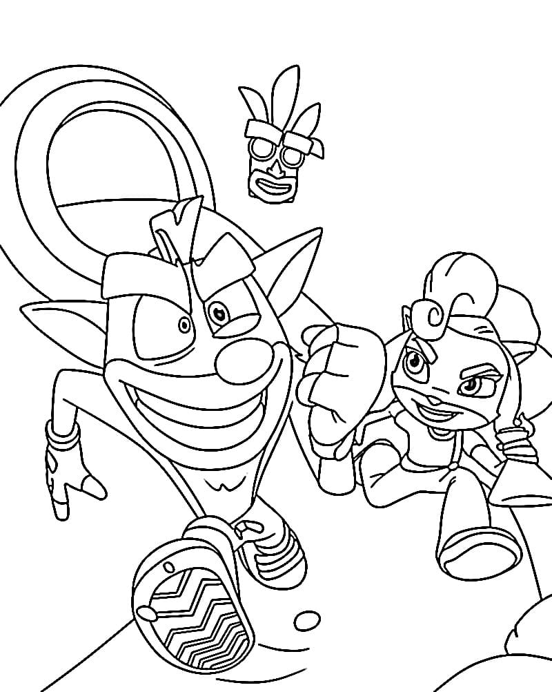 Coloriage Crash Bandicoot Gratuit Pour les Enfants