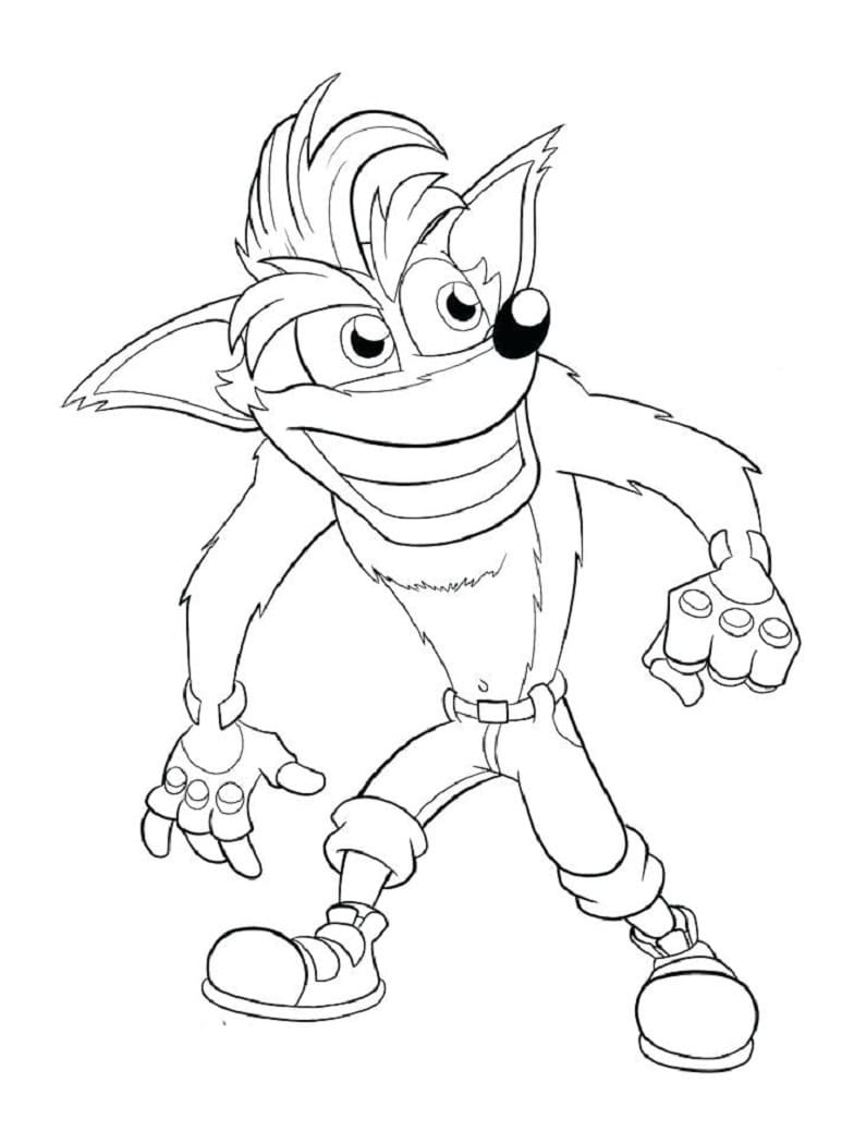 Coloriage Crash Bandicoot Gratuit