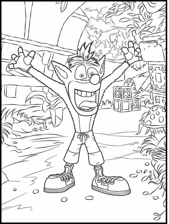 Coloriage Crash Bandicoot Imprimable Pour Enfants