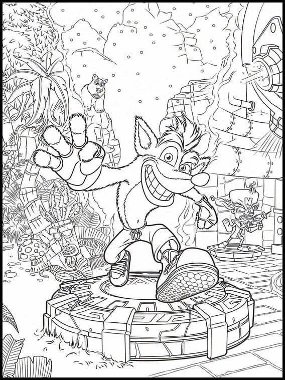 Coloriage Crash Bandicoot Pour les Enfants de 2 Ans