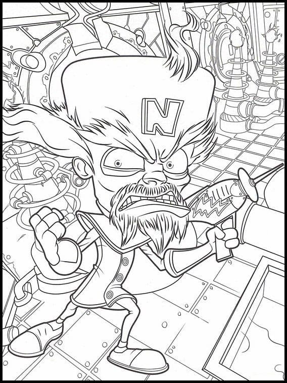 Coloriage Crash Bandicoot Pour les Enfants de 3 Ans