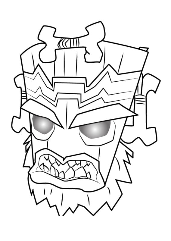 Coloriage Uka Uka de Crash Bandicoot