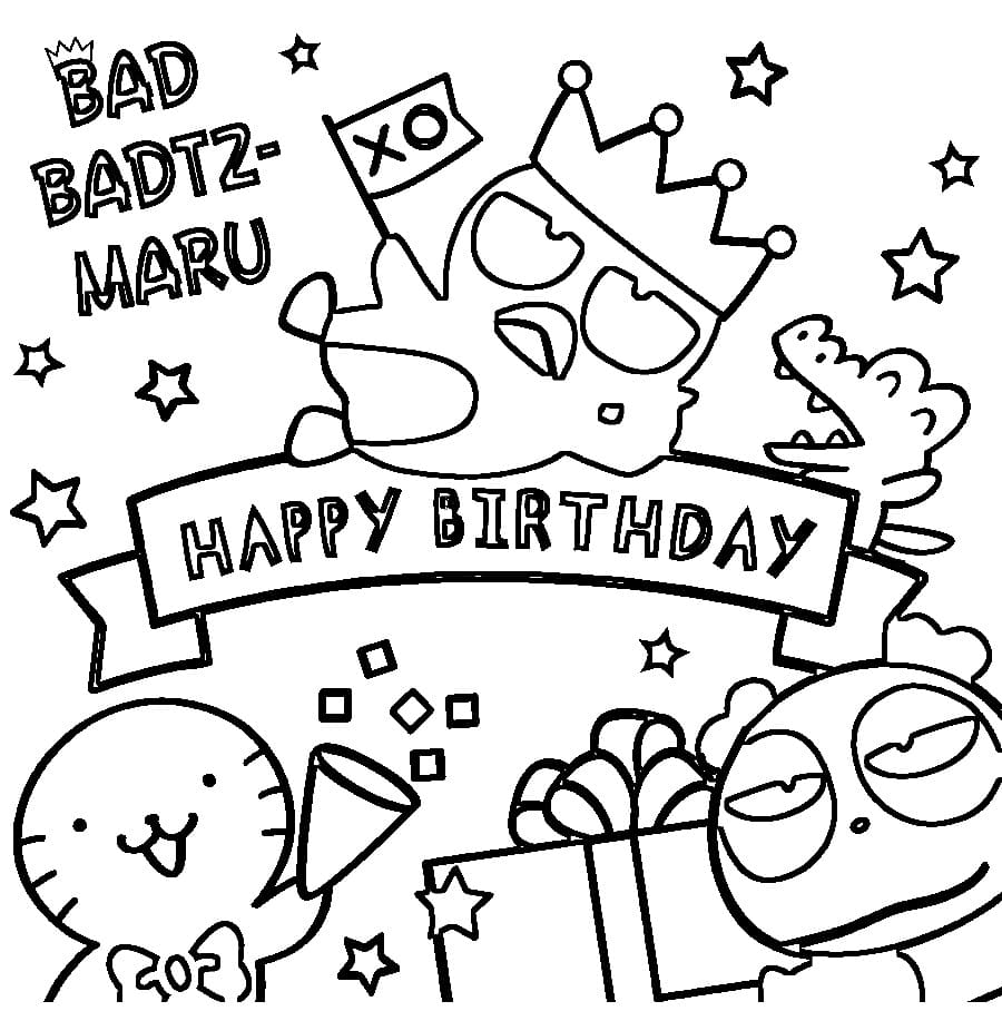 Coloriage Badtz Maru et amis