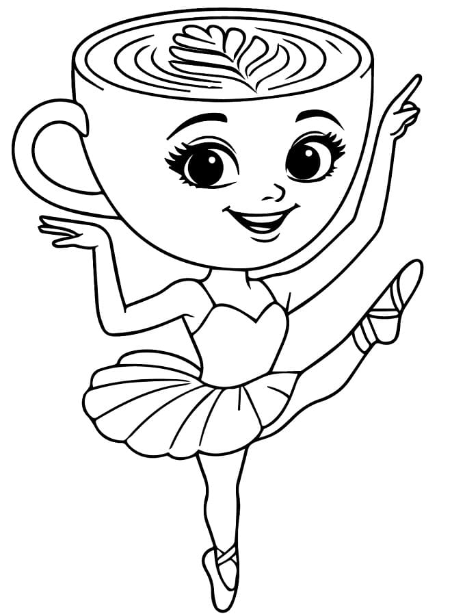 Coloriage Ballerina Cappuccina Brainrot Italien