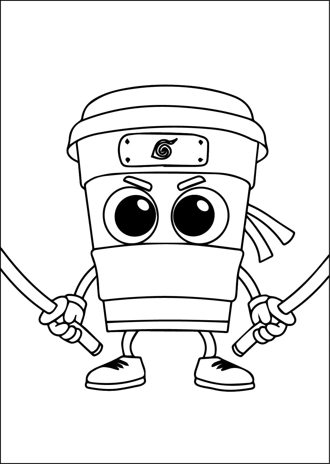 Coloriage Brainrot Italien Capuchino Assassino