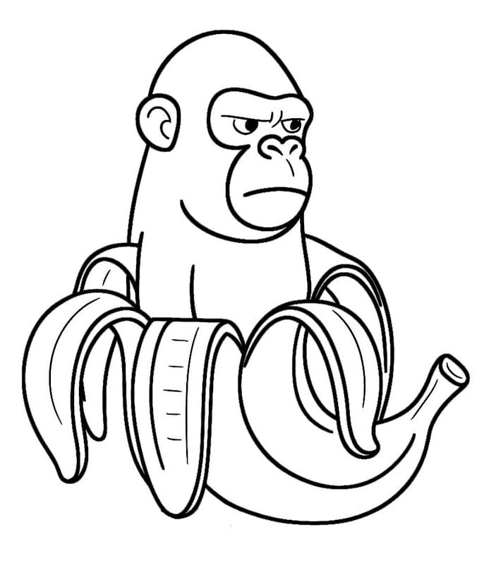 Coloriage Brainrot Italien Chimpanzini Bananini