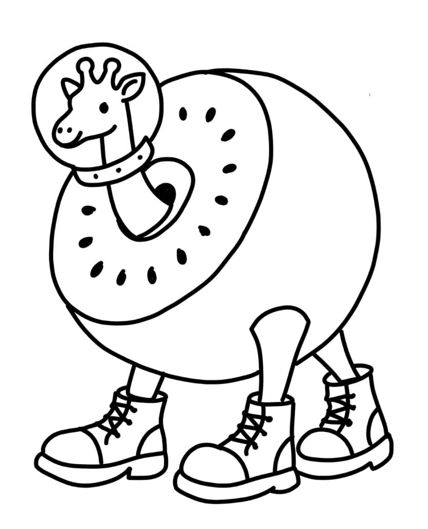 Coloriage Brainrot Italien Giraffa Celeste