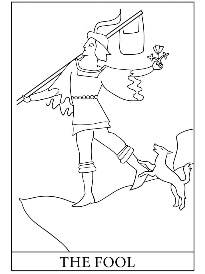 Coloriage Carte de Tarot Le Mat