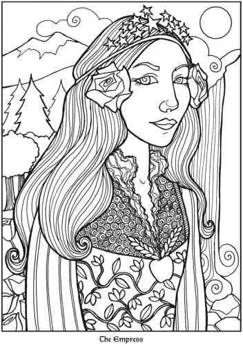 Coloriage Carte de Tarot L'Impératrice
